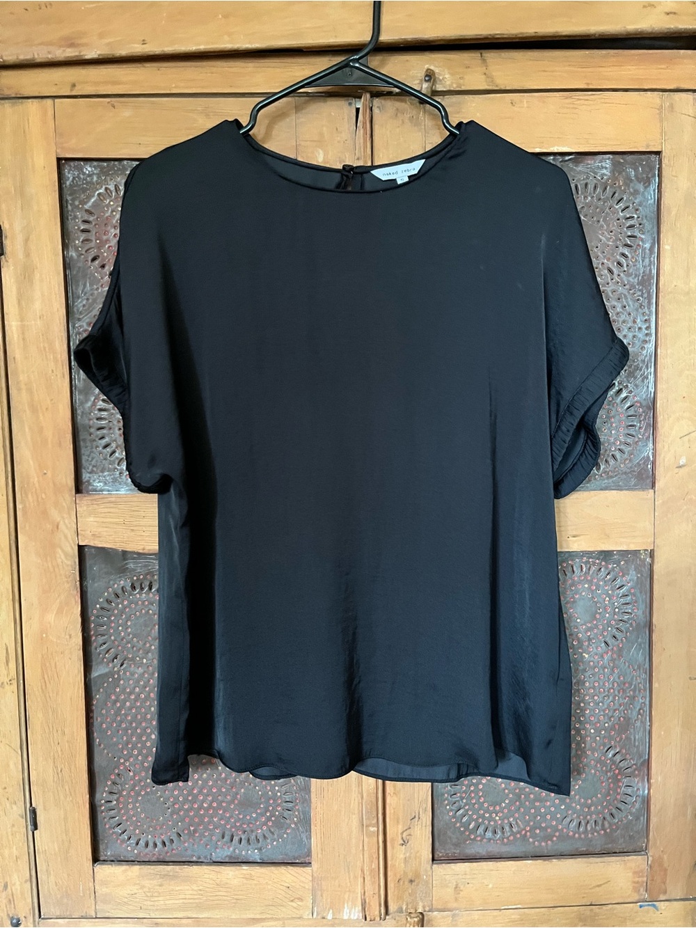 Naked Zebra pleated trim, short sleeve top
